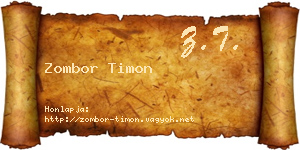Zombor Timon névjegykártya